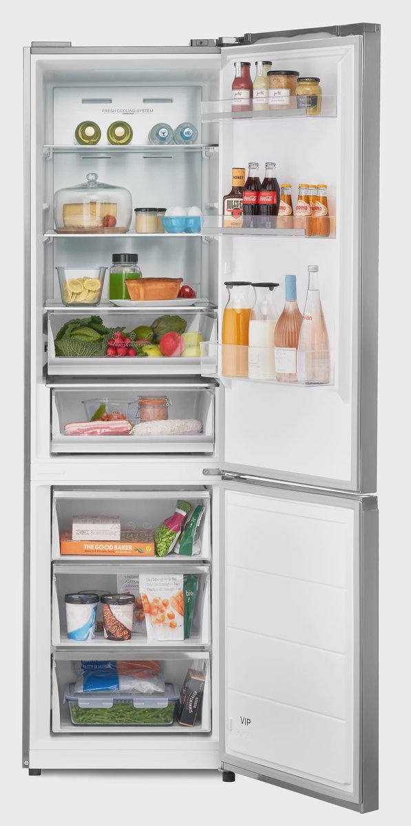 Trisa Kombi Kühlschrank 378 L, Edelstahl